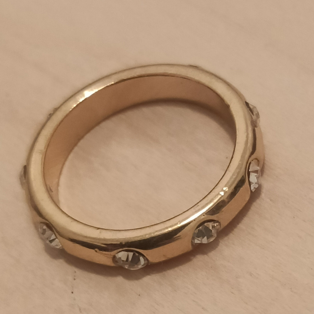 Gold Crystal Accent Band Ring - Women's Jewelry